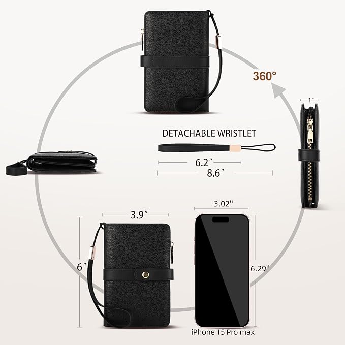 Small Wallet Women RFID Blocking Vegan Leather Slim Thin Bifold Credit Card Wallet Passport Holder Ladies Travel Wallet Mini Purse with Zipper Pocket