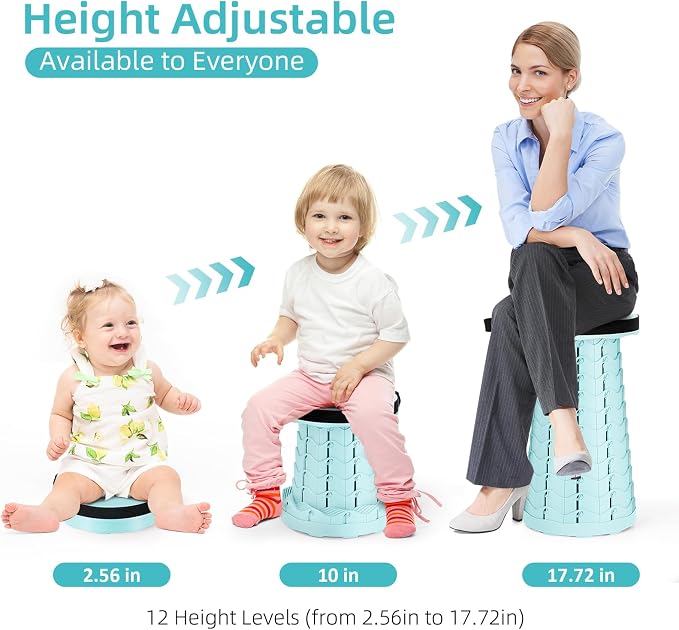 Qiguet Collapsible Stool, Folding Chair - Upgraded Portable Chair with Load Capacity 400lbs, Portable Stool for Camping Fishing Hiking - Folding Stool,Gifts for Fisherman(All Ice Cream)