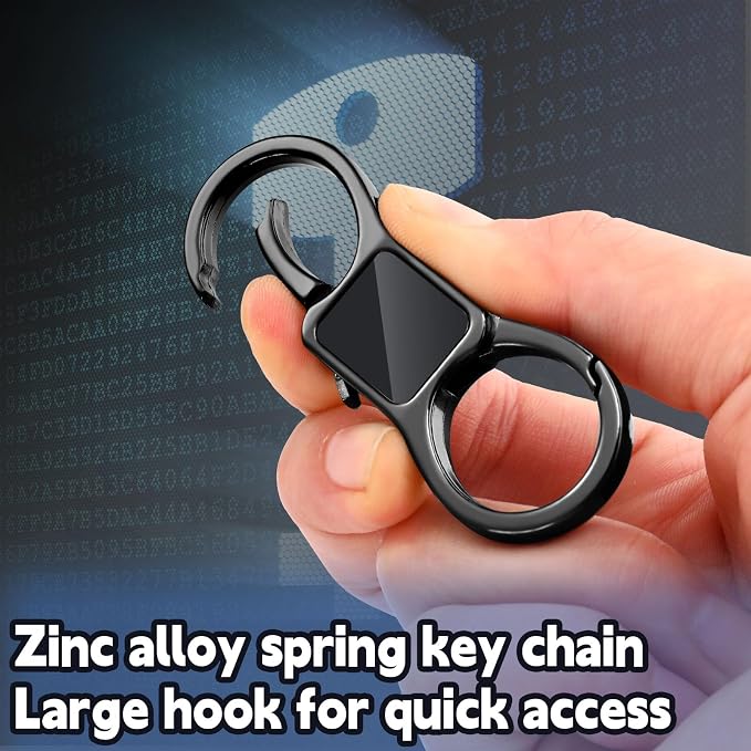 Yaocom 2 Pcs Keychain Quick Release Spring with 8 Stainless Key Rings and 4 D Rings Detachable Car Key Chain Spring Clip