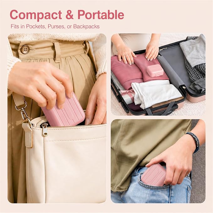 Small Travel Pill Box, Double Layer 7-Compartments Pill Organizer, 3.1" x 3.1" x 1.4" Portable Weekly Pill Case Container for Pocket, 7 Day Compact Medicine Holder for Vitamins, Fish Oils Pink