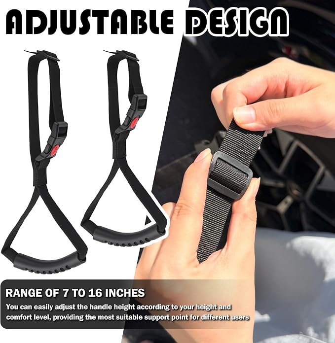 2PCS Car Door Handle for Elderly,Adjustable & Portable Car Handle Assist for Elderly/Pregnant/Disabled,Universal Auto Cane Cars Grab Handles Cars Accessories for SUV Truck