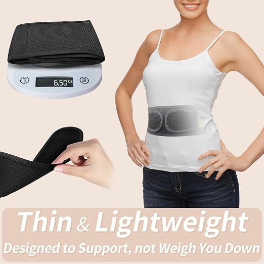 Slim & Narrow Back Brace for Lower Back Pain Women and Men, Lightweight & Thin Back Support Belt for Sciatica, Herniated Disc Relief, Breathable Lumbar Support Belt with Dual Adjustable Compression-S/M