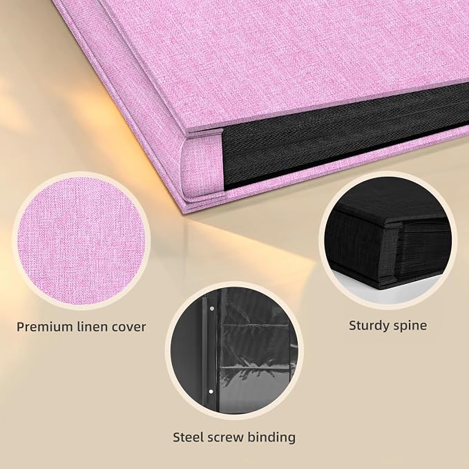 Popotop Photo Album 4x6 1000 Pockets for Wedding Gifts,Linen Hardcover Picture Albums for Family Anniversary Baby Vacation Pictures