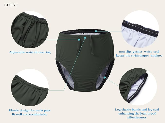 Adult Reusable Swim Diapers Special Needs Swimwear for Incontinence | Adult reusable swim diaper with waterproof leakproof cover for incontinence and pool use