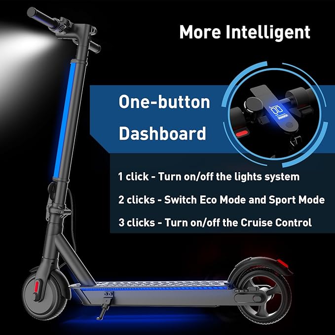 Hiboy S2 Lite Electric Scooter - 6.5" Solid Tires - Up to 10.6 Miles Long-Range & 13 MPH Portable Folding Commuting Kick-Start Boost Scooter for Teens