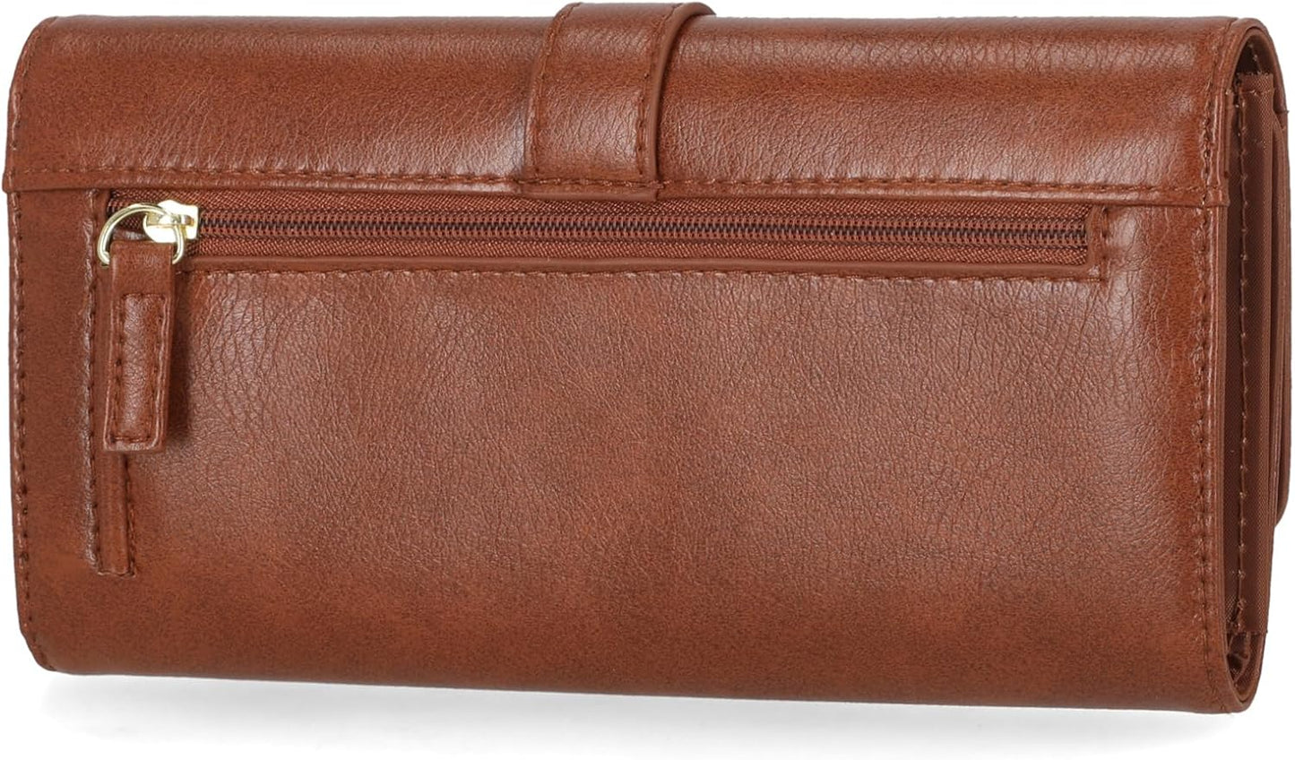 Mundi File Master Womens RFID Blocking Wallet Clutch Organizer With Change Pocket