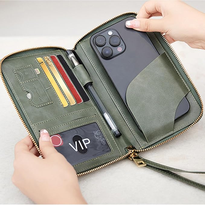 Passport Holder for Travel Women and Men RFID Blocking Passport Holder with Zipper Multi-functional Passport Wallet Passport Case Passport cover Travel Essentials