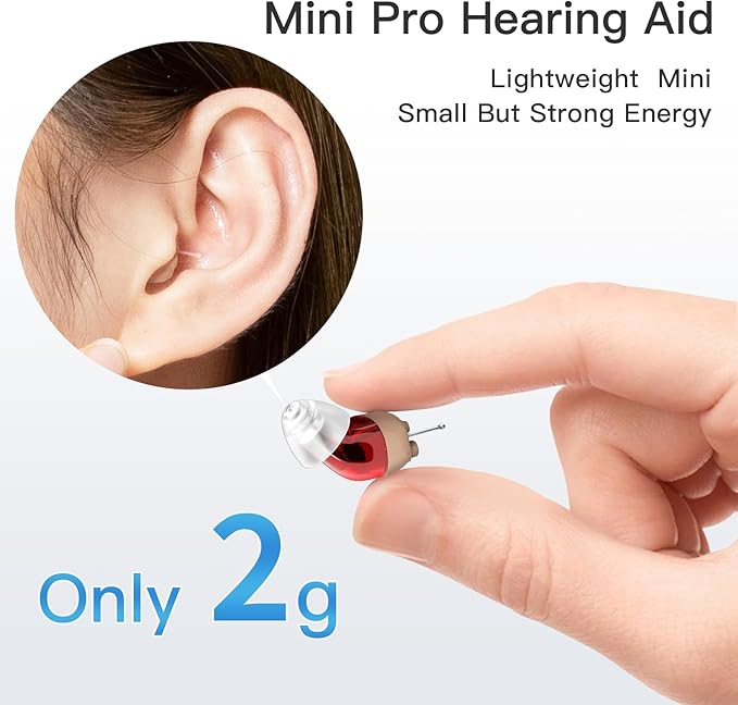 Hearing Aids for Seniors with Hearing loss, Rechargeable Hearing Aid Into Ear with Noise Cancellation, Digital Comfort Fit Hearing Devices with Superior Sound Quality, Volume Control & Ultra Invisible