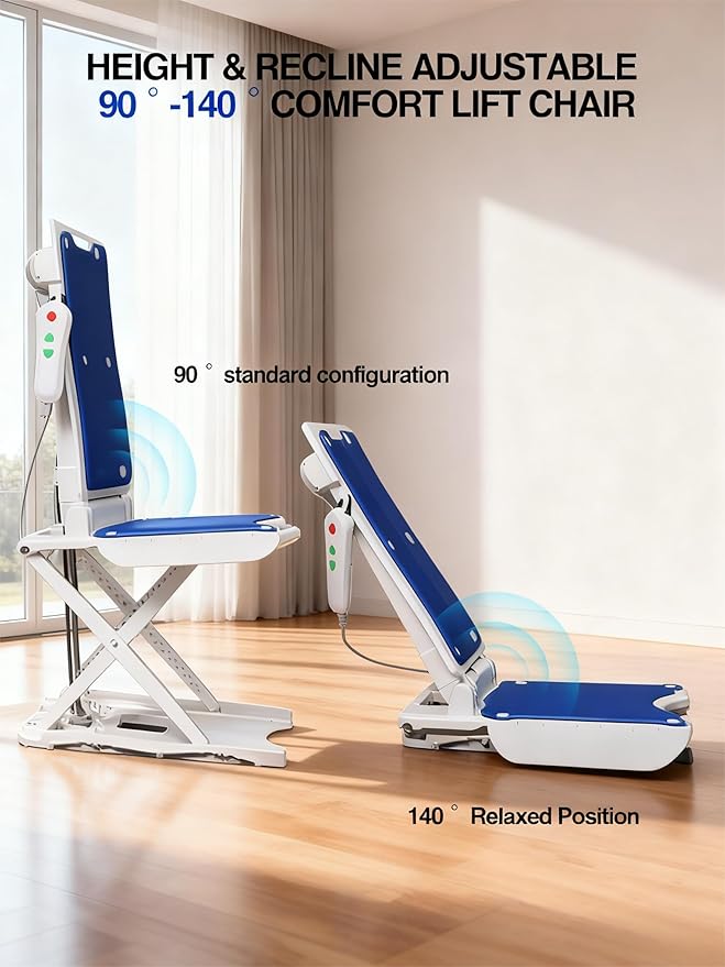 Electric Chair Lift - Floor Lift for Elderly Falls, IPX8 Waterproof Bath Lift, Support Up to 300 LBS, Chair Lift Assist Devices for Seniors, Suitable for Bathtub, Bathroom, Bedroom, Living Room