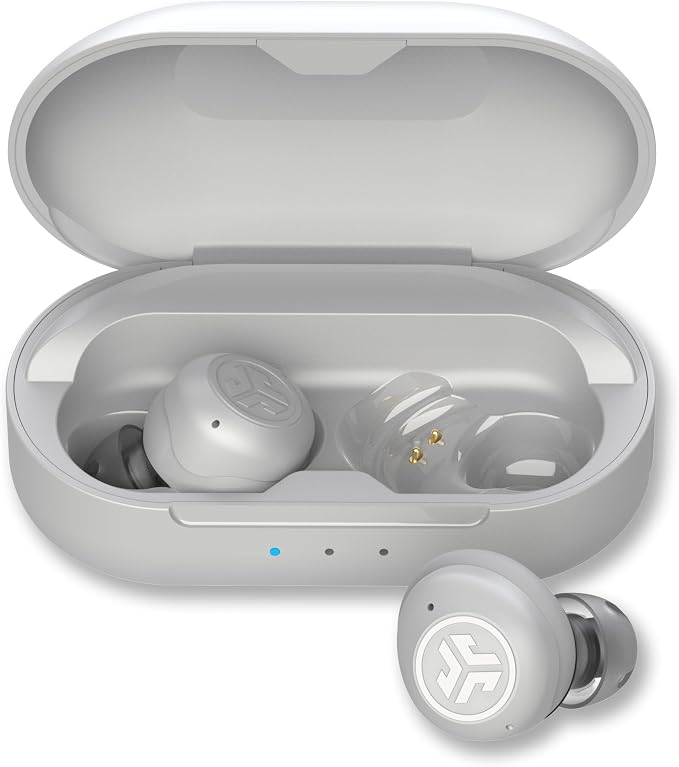 JLab, Hear, OTC Hearing Aid & Earbuds, Bluetooth, True Wireless, in-Ear Detection, Feedback Suppression, Cloud White