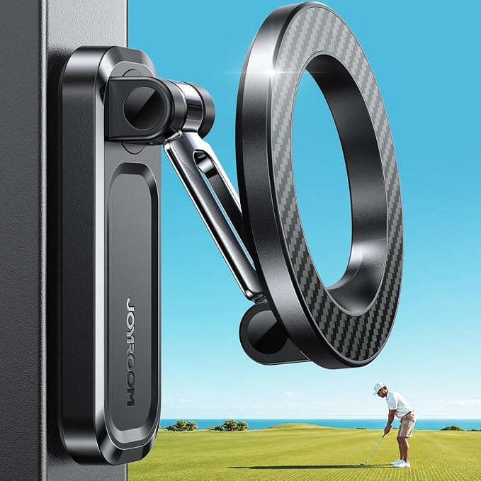 Upgraded Magnetic Golf Cart Phone Holder ,360° Rotatable Golf Accessories | Metal Foldable Arm for Easy Viewing & Operation, Golf Gifts for Men Dad Him, Golf Cart Accessories for EZGO, Club Car, Yamaha