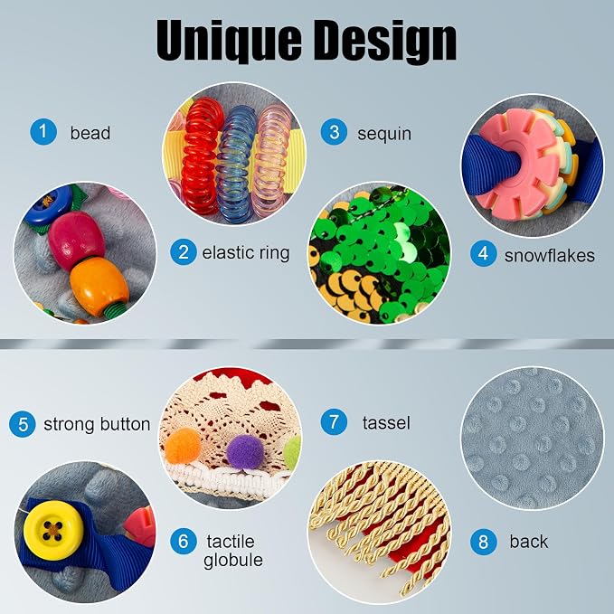Fidget Blanket for Adult with Dementia,Dementia Products for Elderly,Alzheimers Dementia Activities for Seniors,Fidget Wrist Cuff Sensory Bracelet for Seniors,Dementia Gifts