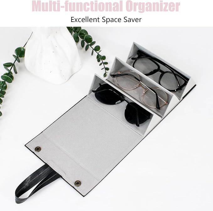 Sunglasses Travel Case,Foldable Eyeglasses Case, Portable Multiple Glasses Case for Women Men Girls