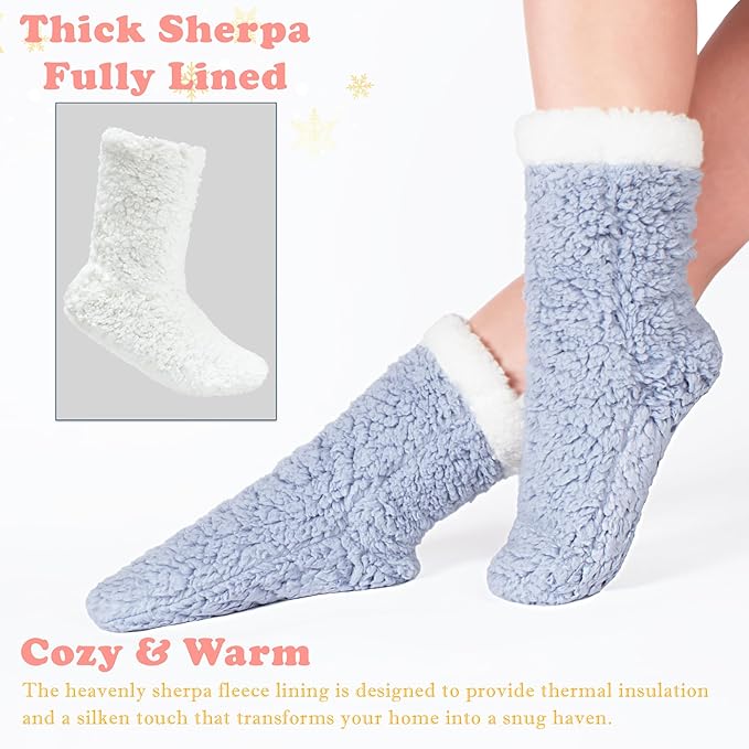 cosyone1997 Women's Fuzzy Slipper Socks with Non-slip Grippers, Cozy & Unique Gifts