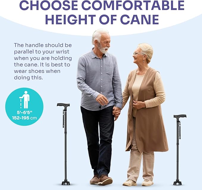 Conkote Walking Cane for Men & Women - Foldable, Adjustable, Collapsible, Free Standing Cane, Pivot Tip, Heavy Duty | Walking Sticks, Folding Canes for Seniors & Adults