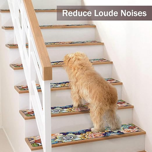 Non Slip Carpet Stair Treads for Wooden Steps Indoor, 15 Pack Stair Runners Covers Staircase Step Rugs Stair Mats for Kids Elders and Dog