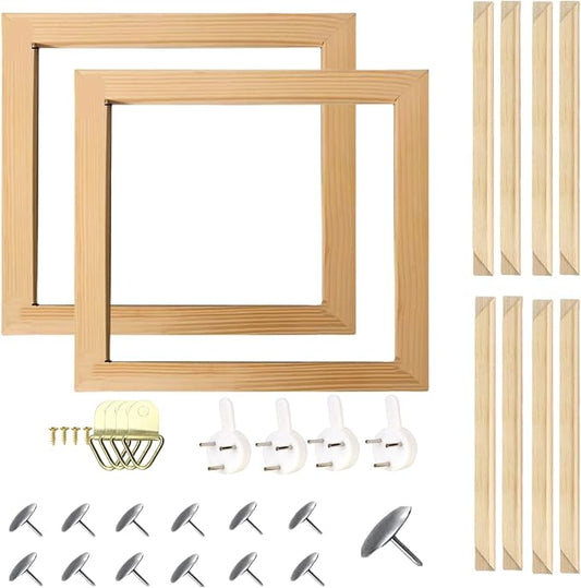 2PCS Wooden Frame DIY Picture Frames Art Suitable for Home Decor Painting Digital Diamond Drawing Paintings, Display Pictures 16x16 picture frames for wall (2PCS-40 * 40CM)