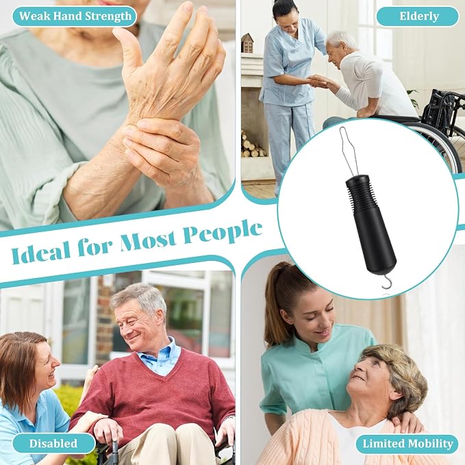 Button Helper,One Handed Button Hook and Zipper Pull,Assist Device Button Hook Tool,Button Assist Tool for Seniors,Disableds,Strokes,Disabilities to Fasten Shirts and Jackets with Ease