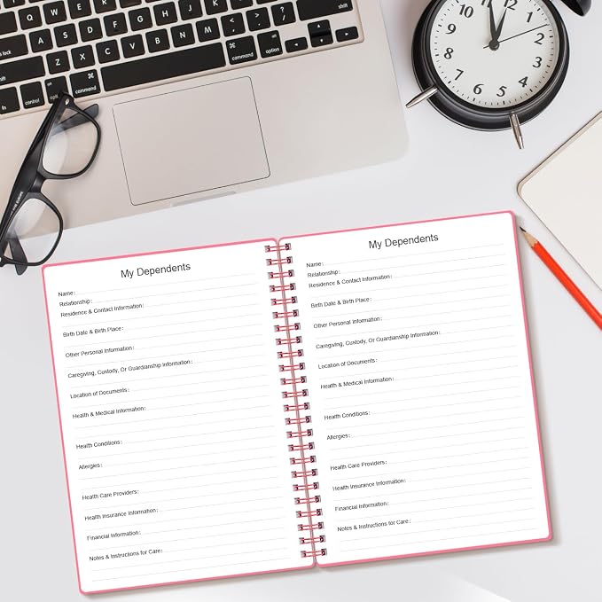 Peace of Mind Planner – Final Arrangements Organizer for Beneficiary, Will Preparation, Last Wishes & Funeral Planning, 5.8" x 8.5", Pink