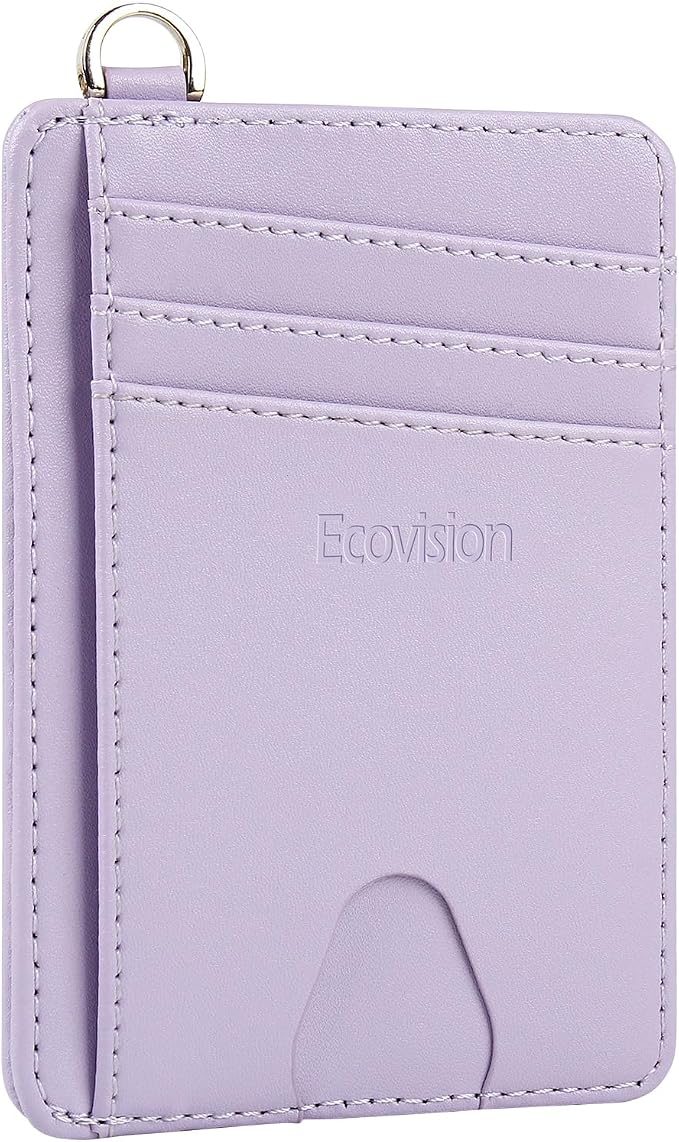 Slim Minimalist Front Pocket Wallet, RFID Blocking Credit Card Holder Wallet with Detachable D-Shackle for Men Women