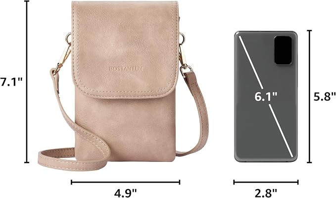 BOSTANTEN Small Crossbody Bag for Women Designer Cell Phone Purse | Vegan Leather, Multiple Pockets, Card Slots, Compact Size for Phone, Cards and Keys, Daily Travel Shopping Use