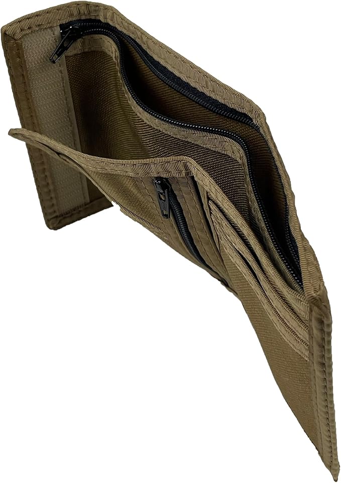 Sprocket Nylon Billfold Wallet with Zippered Coin Pocket (Coyote Brown)