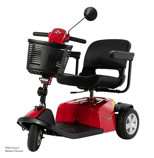 Rascal Conquest 3-Wheel Heavy-Duty Outdoor Mobility Scooter, Long-Range Battery-Powered Electric Travel, 350lb Capacity, Battery Included