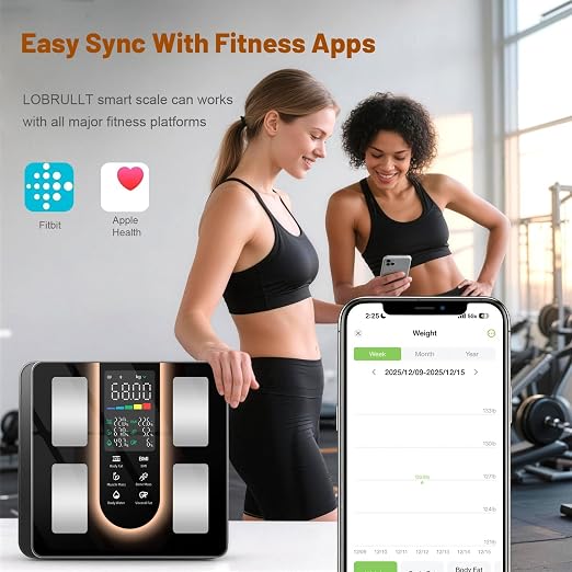 Smart Scale for Body Weight:23 Metrics Digital Scale for Health-Conscious Users - 5.8" Color Display Body Fat Scale, Bluetooth Sync, Accurate Tracking, ABS Material, 400lbs