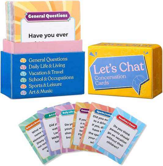 112 Pcs Let's Chat Conversation Cards, Dementia Activities for Seniors, Alzheimers Activities for Dementia Patients, Alzheimers Gifts for Elderly, Memory Games for Adults