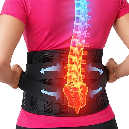 Back Brace for Lower Back Pain Relief | Sciatica Lumbar Support Belt for Men & Women, Adjustable Back Support Brace for Work & Daily Use, All-Day Comfort & Heavy-Duty Compression (Small (28-32.9"))
