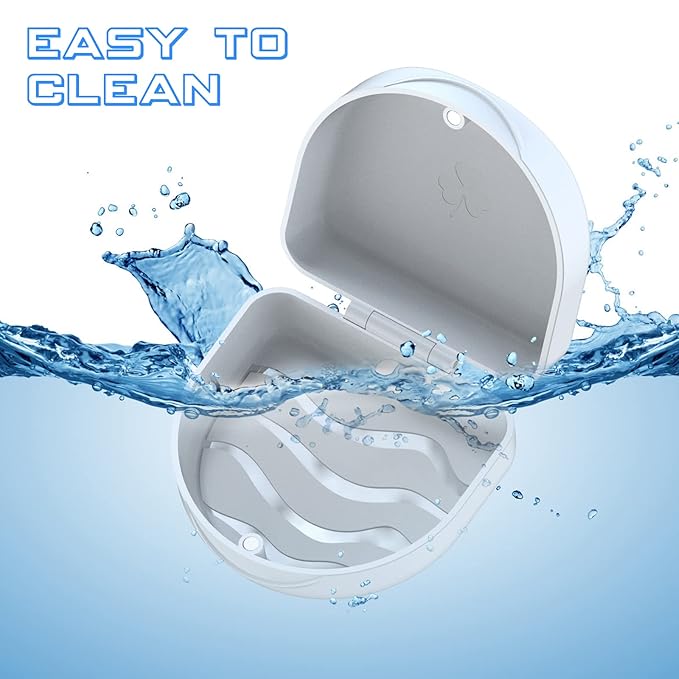ARGOMAX Retainer Case Mouth Guard Holder Aligner Container Compatible with Invisalign Denture Storage Holder White ﻿