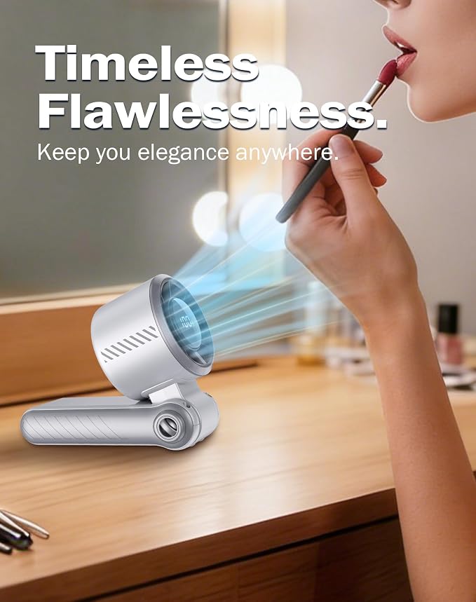 Portable High-Speed Handheld Fan with LED Display, [Smart Power & Wind Control], 4000mAh Rechargeable Mini Personal Fan, 5 Speeds, Quiet USB Travel Fan for Outdoor, Commuting