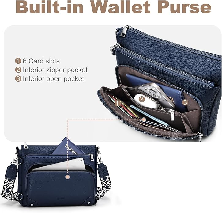 Anti-Theft Crossbody Purse for Women Travel Shoulder Bag
