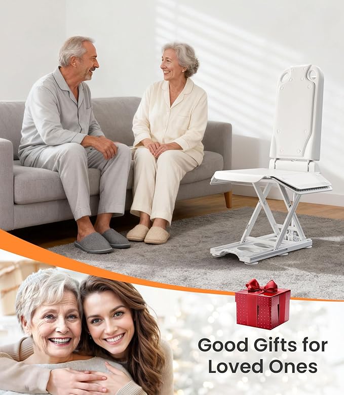 2-in1 Electric Chair Lift, Stand Up Independently from Floor, Support Up to 300 LBS, Chair Lift for Elderly, Help You Stand Up for Living Room & Bathtub