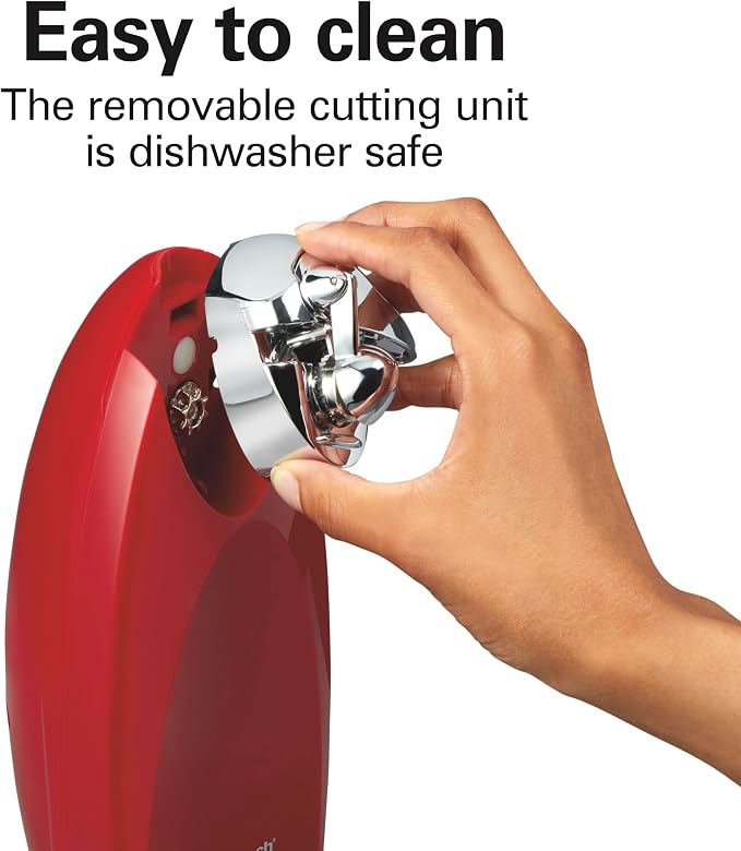 Hamilton Beach Electric Automatic Can Opener with Auto Shutoff,Knife Sharpener,Cord Storage,and SureCut Patented Technology,Extra-Tall,Red,(Pack of 2)