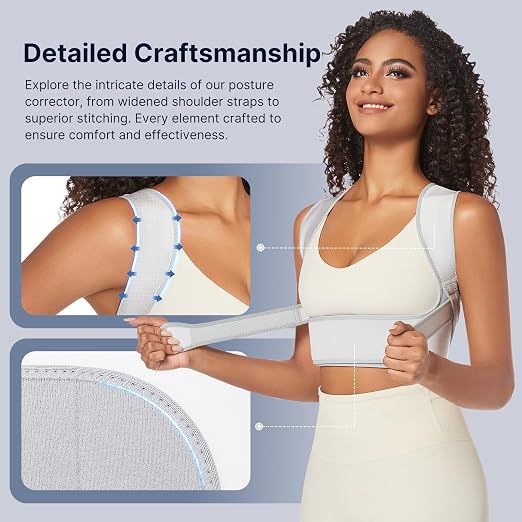Fit Geno Posture Corrector for Women Lite, Upper Back Brace for Slouching | An Adjustable, Lightweight Design Supports Your Neck, Shoulders, and Upper Back to Help You Sit and Stand Taller