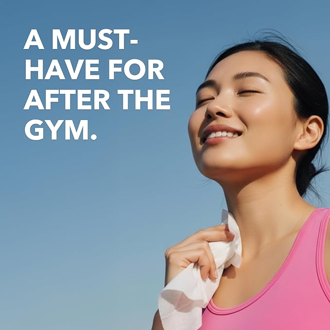 Super Fresh Shower Wipes Large Rosewater Body Wipes for No Rinse Bathing Personal Hygiene Gym Travel or Camping Enriched with Aloe and Vitamin E 10 Individually Wrapped Disposable Sheets