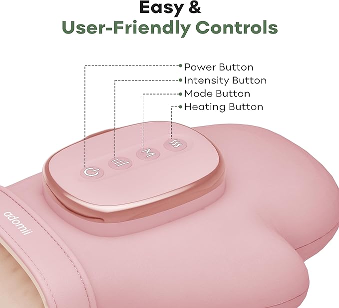 Hand Massager with Heat & Compression - Relieves Hand Fatigue & Soreness - Wrists & Fingers Massager for Stress & Pain Relief - Cordless Hand Massager for Arthritis & Carpal Tunnel - Ideal Gift
