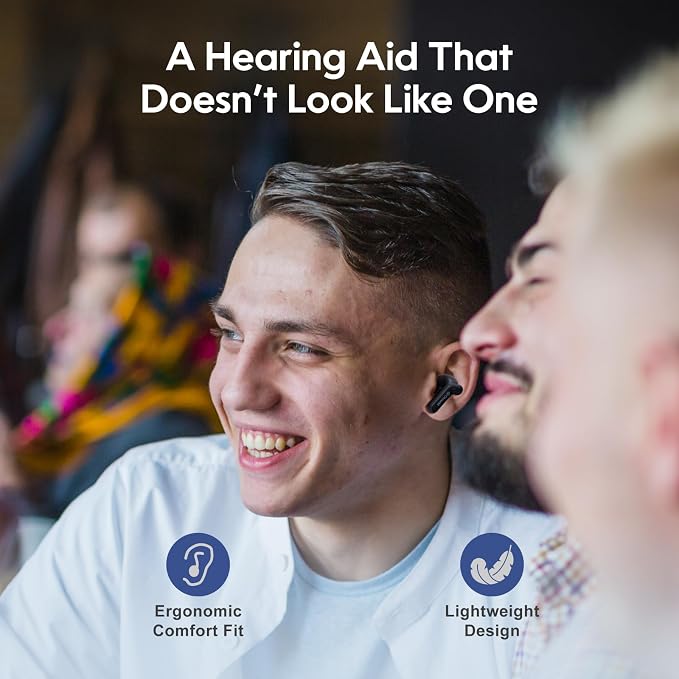 F1-P Bluetooth OTC Hearing Aids for Seniors & Adults with Hearing Loss, Smart App for Personalized Sound, AI Voice Enhancement & Noise Cancelling, Invisible Rechargeable Design, 30H Battery