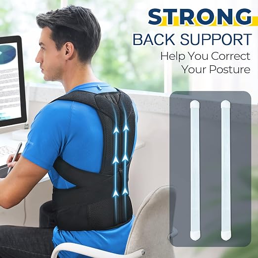 DIANMEI Back Brace Posture Corrector for Women and Men, Back Braces for Upper and Lower Back Pain Relief, Adjustable and Fully Back Support Improve Posture and Lumbar Support(XL, 39.5"-43" Waist)