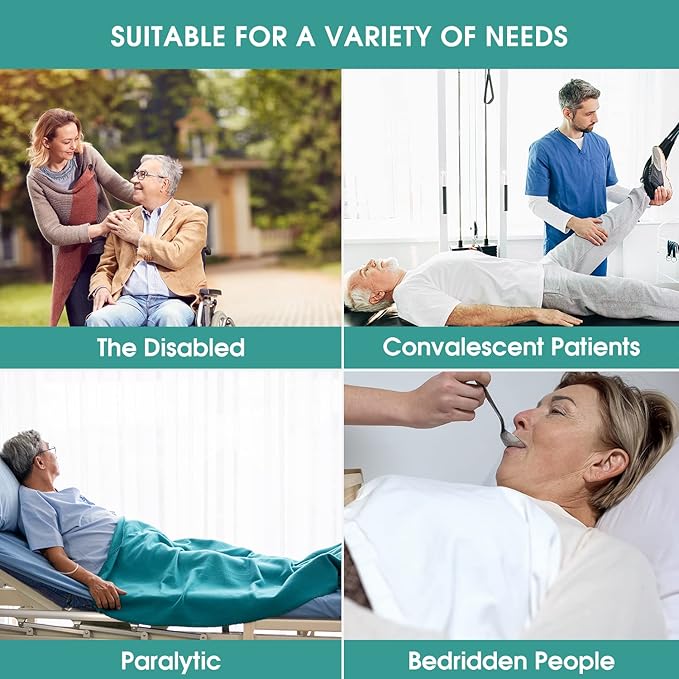 45" x 36" Positioning Bed Pad with Handles Washable Draw Sheets for Hospital Bed Ridden Patient Clothes Waterproof Glide Sheets for Patients Moving Pad for Lifting &Transfer Sheet Nylon, Grey