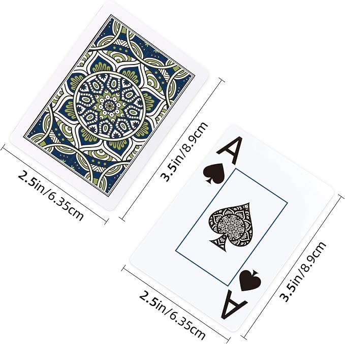 Playing Cards,Plastic Playing Cards Waterproof, Poker Size Card,Jumbo Large Print Playing Card for Adults and Seniors,6 Decks of Cards Bulk,Use for Party and Game (6 Pack Blue)