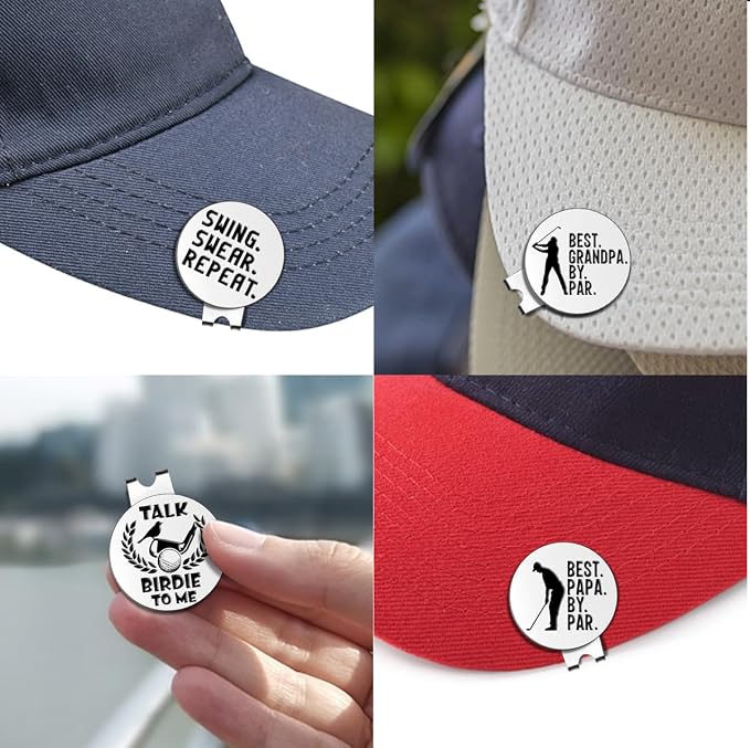 Funny Golf Ball Markers with Hat Clip, Men Golf Accessories, Birthday Retirement Golf Gifts for Dad, Husband, Grandpa, Golf Lover
