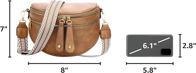 KKXIU Crossbody Bags for Women Vegan Leather Travel Bum Bag | Trendy Fanny Waist Pack | Shoulder Purse with Adjustable Strap