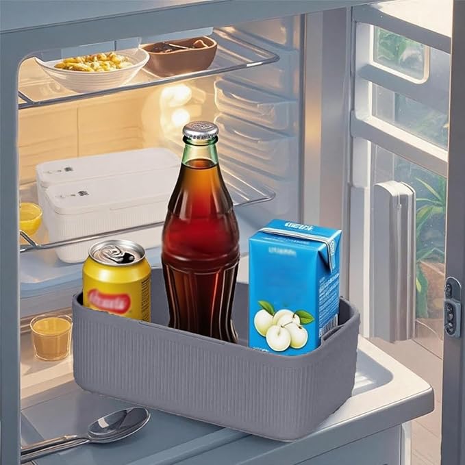 Small Lock Box for Medication Safe Refrigerator Lock Box Small Lockable Medicine Storage Box for Food Mobile Personal Items Refrigerator Snack Lockbox for Office Home School(Gray)