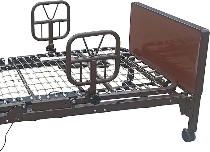AireMed Bed Assist Rails (Set of 2) – Fits Some Metal Hospital Beds – for Repositioning & Getting in and Out of Bed Safely – Hospital Bed Rail, Safety Assist Medical Rail for Seniors & Elderly (Brown)