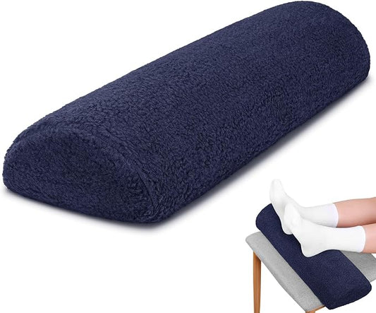 Sintuff Recliner Leg Rest Cushion Sofa Footrest Pillow with Cover Half Moon Bolster Pillow Under Knee Pillow for Sleeping On Back Alleviating Pain, 19.7 x 8 x 3.5 Inch (Dark Blue, 1 Pcs)