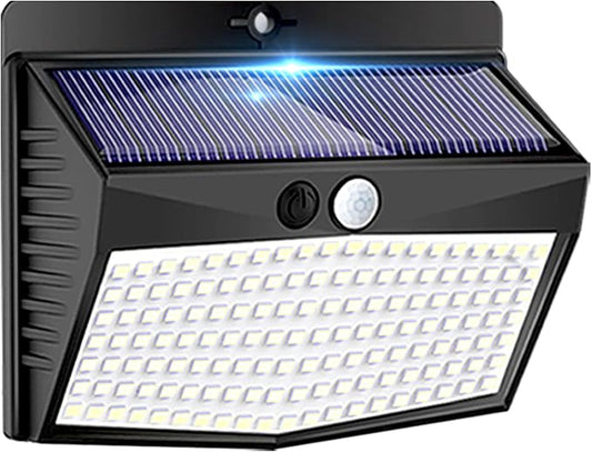 1 Pack Solar Motion Sensor Lights Outdoor Waterproof with 3 Modes | Cool White, Black Frame, LED, Solar Powered, Security Lighting for Outside Wall Garden Fence Yard Deck Patio Garage
