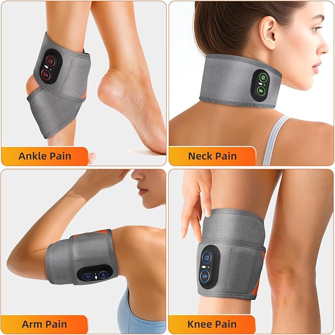 Cordless Wrist Heating Pad for Pain Relief, Wrist Massager for Carpal Tunnel, Heated Wrist Wrap Brace for Arthritis, Red Light Therapy Wrist Brace with 3000mAh Rechargeable, Gray