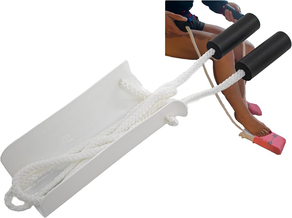 5 STAR SUPER DEALS Sock Slider Aid Shoe Horn with Foam Handles and Adjustable 40" Cords - Easy On and Off Stocking Slider Assist Tool - Ideal Mobility Aid for Elderly, Pregnancy, & Post Surgery